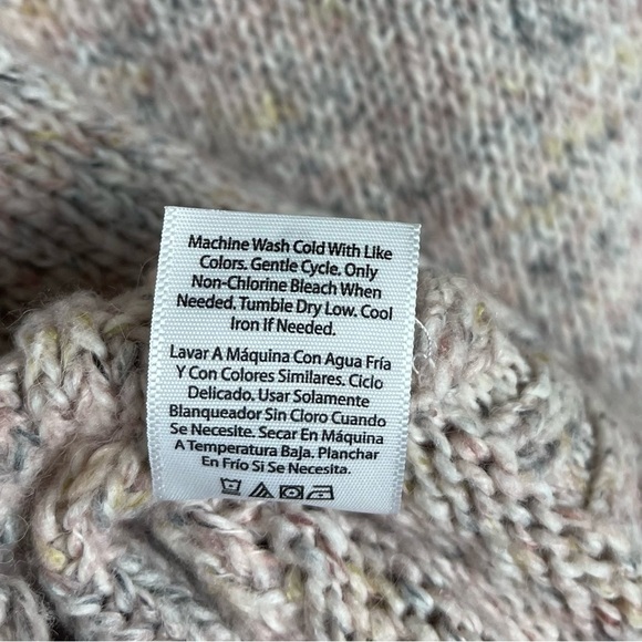 Juniors XL Confetti Cable Knit Sweater Blush Pink Neutral Time And Tru Holiday - Picture 9 of 10